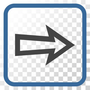 Ok sağ vektör simgesi bir çerçeve içinde