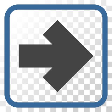 Ok sağ vektör simgesi bir çerçeve içinde