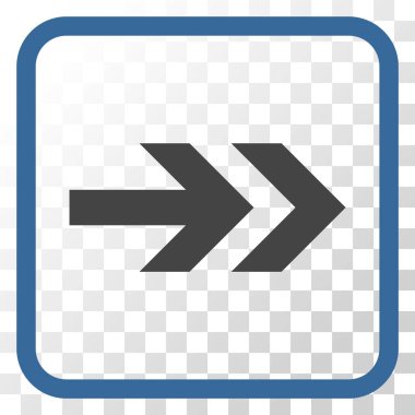 Ok sağ vektör simgesi bir çerçeve içinde