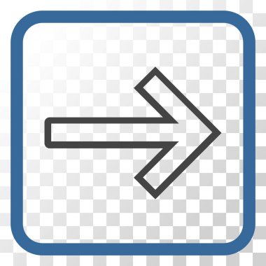 Ok sağ vektör simgesi bir çerçeve içinde