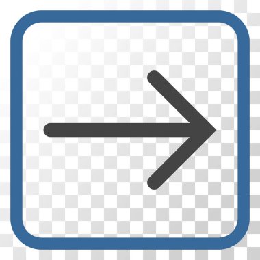 Ok sağ vektör simgesi bir çerçeve içinde