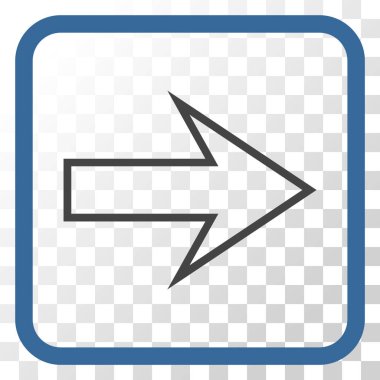 Ok sağ vektör simgesi bir çerçeve içinde