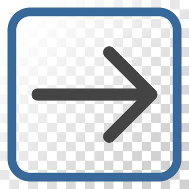 Ok sağ vektör simgesi bir çerçeve içinde