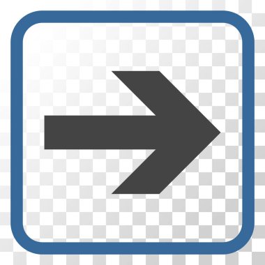 Ok sağ vektör simgesi bir çerçeve içinde