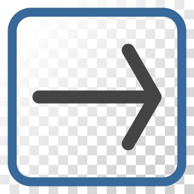 Ok sağ vektör simgesi bir çerçeve içinde