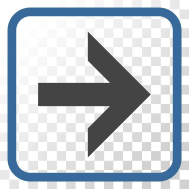 Ok sağ vektör simgesi bir çerçeve içinde