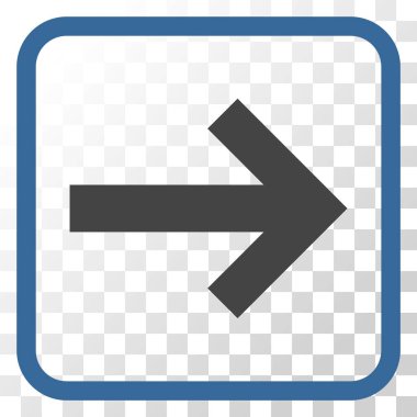 Ok sağ vektör simgesi bir çerçeve içinde