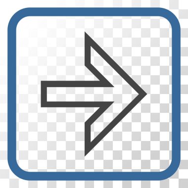 Ok sağ vektör simgesi bir çerçeve içinde