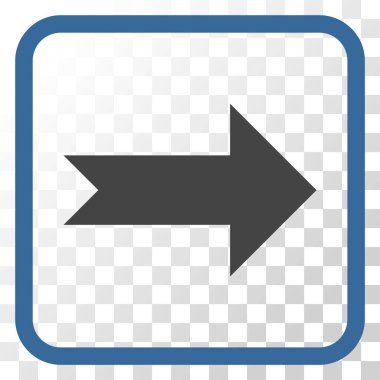 Ok sağ vektör simgesi bir çerçeve içinde