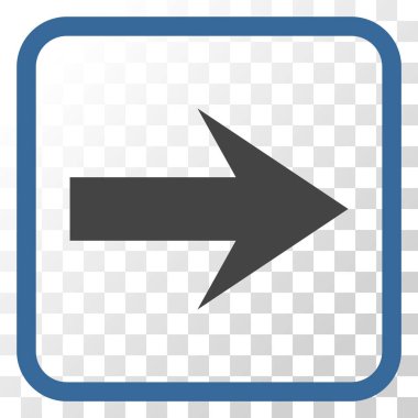 Ok sağ vektör simgesi bir çerçeve içinde