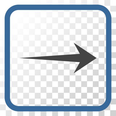 Ok sağ vektör simgesi bir çerçeve içinde