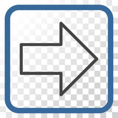 Ok sağ vektör simgesi bir çerçeve içinde