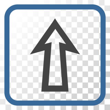 Vektör simgesi bir çerçeve içinde yukarı ok