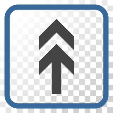 Vektör simgesi bir çerçeve içinde yukarı ok