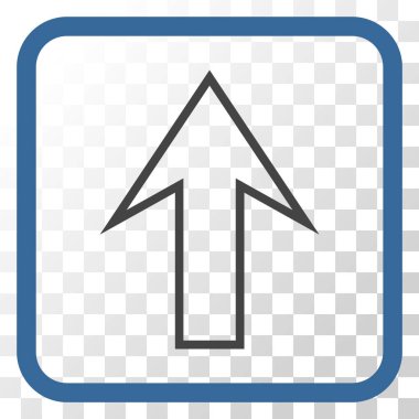 Vektör simgesi bir çerçeve içinde yukarı ok