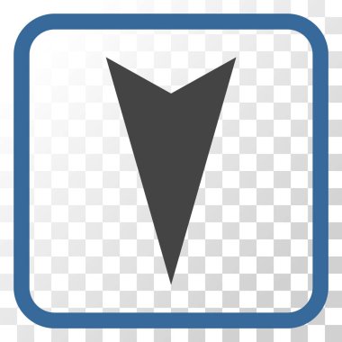 Vektör simgesi bir çerçeve içinde aşağı ok ucu