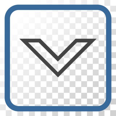 Vektör simgesi bir çerçeve içinde aşağı ok ucu