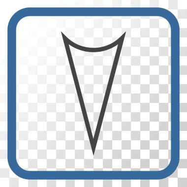 Vektör simgesi bir çerçeve içinde aşağı ok ucu