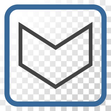 Vektör simgesi bir çerçeve içinde aşağı ok ucu