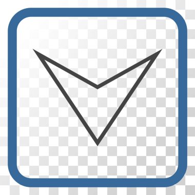 Vektör simgesi bir çerçeve içinde aşağı ok ucu