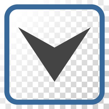 Vektör simgesi bir çerçeve içinde aşağı ok ucu