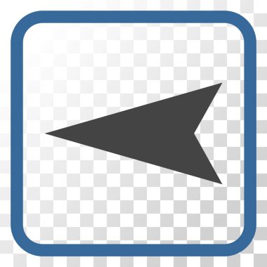 Ok ucu sol vektör simgesi bir çerçeve içinde