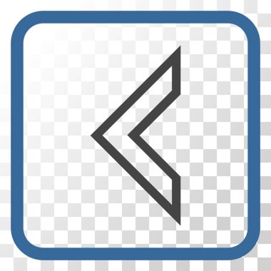 Ok ucu sol vektör simgesi bir çerçeve içinde