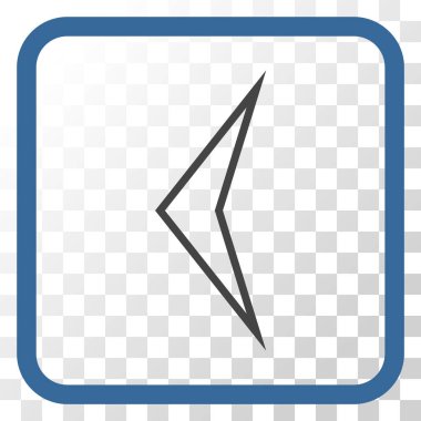 Ok ucu sol vektör simgesi bir çerçeve içinde