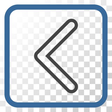 Ok ucu sol vektör simgesi bir çerçeve içinde