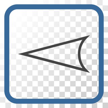 Ok ucu sol vektör simgesi bir çerçeve içinde