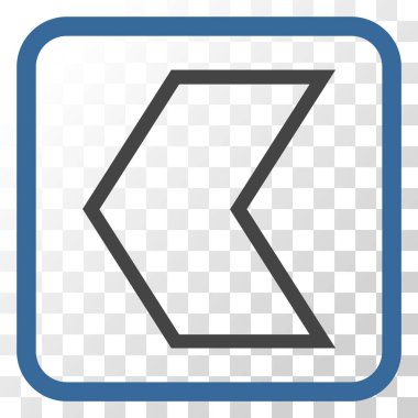 Ok ucu sol vektör simgesi bir çerçeve içinde