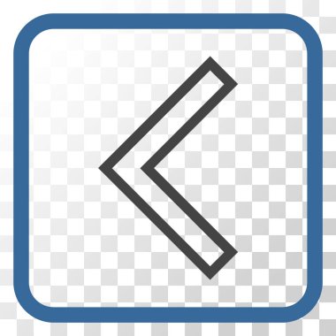 Ok ucu sol vektör simgesi bir çerçeve içinde