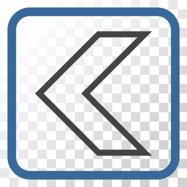 Ok ucu sol vektör simgesi bir çerçeve içinde