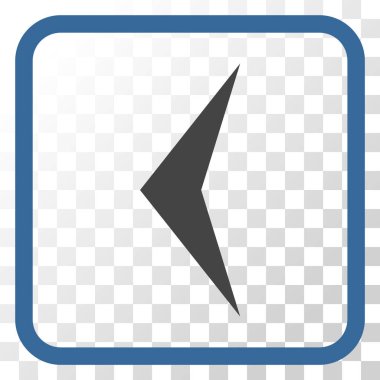 Ok ucu sol vektör simgesi bir çerçeve içinde