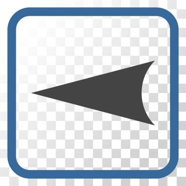 Ok ucu sol vektör simgesi bir çerçeve içinde