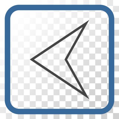 Ok ucu sol vektör simgesi bir çerçeve içinde