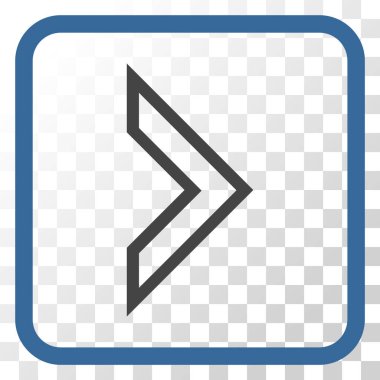 Ok ucu doğru vektör simgesi bir çerçeve içinde