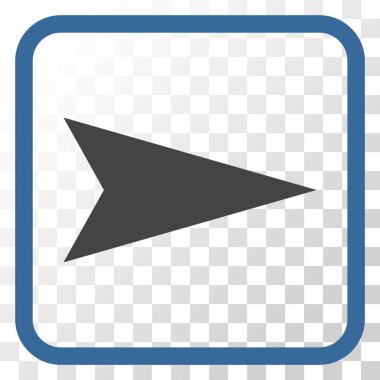 Ok ucu doğru vektör simgesi bir çerçeve içinde