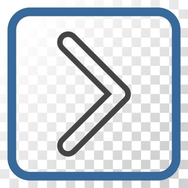 Ok ucu doğru vektör simgesi bir çerçeve içinde