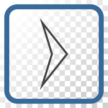 Ok ucu doğru vektör simgesi bir çerçeve içinde