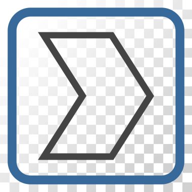 Ok ucu doğru vektör simgesi bir çerçeve içinde