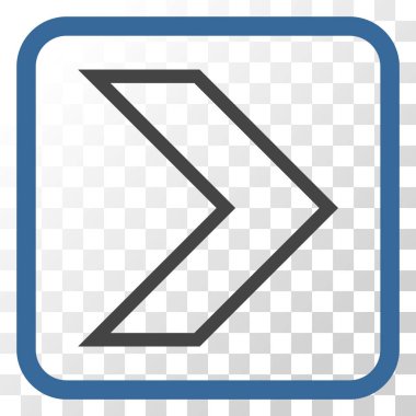 Ok ucu doğru vektör simgesi bir çerçeve içinde