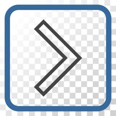 Ok ucu doğru vektör simgesi bir çerçeve içinde