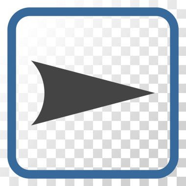 Ok ucu doğru vektör simgesi bir çerçeve içinde