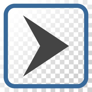 Ok ucu doğru vektör simgesi bir çerçeve içinde