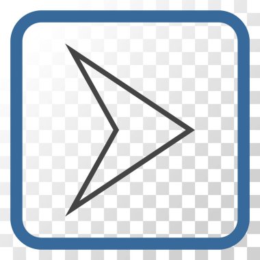 Ok ucu doğru vektör simgesi bir çerçeve içinde