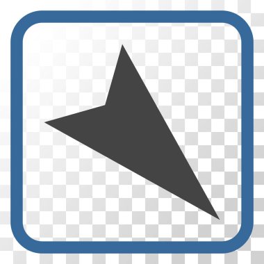 Ok ucu sağ aşağı vektör simgesi bir çerçeve içinde