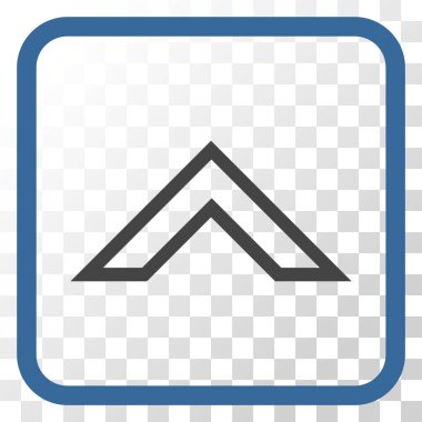 Vektör simgesi bir çerçeve içinde yukarı ok ucu