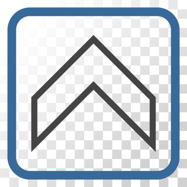 Vektör simgesi bir çerçeve içinde yukarı ok ucu