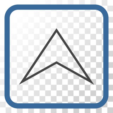 Vektör simgesi bir çerçeve içinde yukarı ok ucu